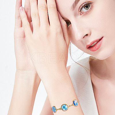 12Pcs Rack Plating Brass Chain Link Bracelet Making KK-HY0003-57G-1