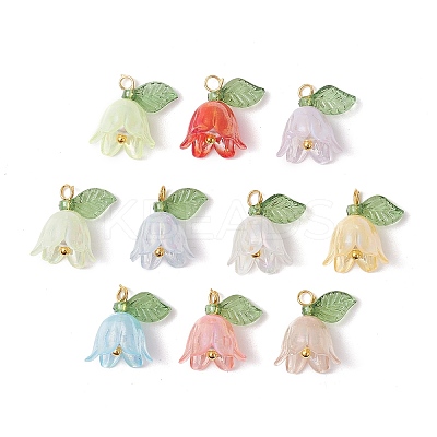 Flora Leaves & Lily flower Charms PALLOY-JF02541-01-1