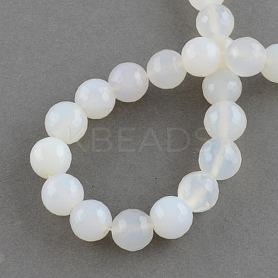 Dyed Natural White Agate Beads Strands G-R177-6mm-12-01-1