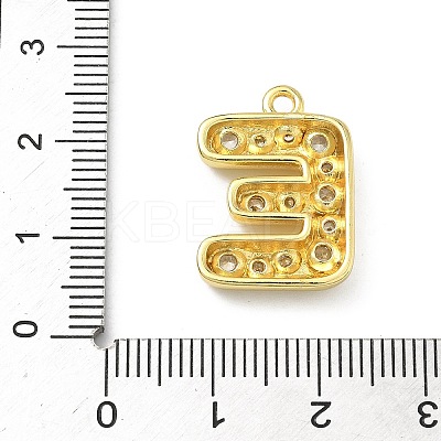 Brass Micro Pave Clear Cubic Zirconia Pendants KK-I476-02G-E-1