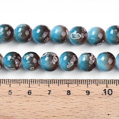 Baking Paint Glass Beads Strands DGLA-N008-10mm-07-1