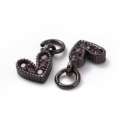Brass Micro Pave Cubic Zirconia Charms RB-I078-66B-01-NR-1