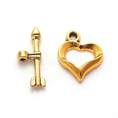 Tibetan Style Heart Toggle Clasps LS-GLF1109Y-NF-1