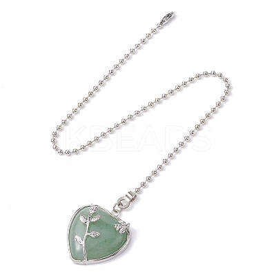 Heart Natural Green Aventurine Ceiling Fan Pull Chain Extenders FIND-JF00118-03-1