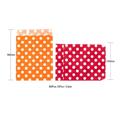 80Pcs 8 Colors Eco-Friendly Kraft Paper Bags CARB-LS0001-06A-1