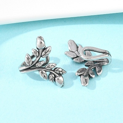 Leaf 316 Stainless Steel Non- Piercing Cartilage Earrings AJEW-C044-09AS-1