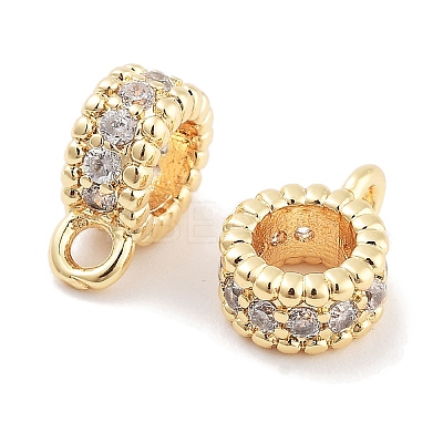 Brass with Cubic Zirconia Tube Bails KK-P271-08G-1