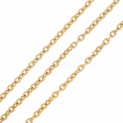 Ion Plating(IP) 304 Stainless Steel Textured Cable Chains CHS-H012-01G-1
