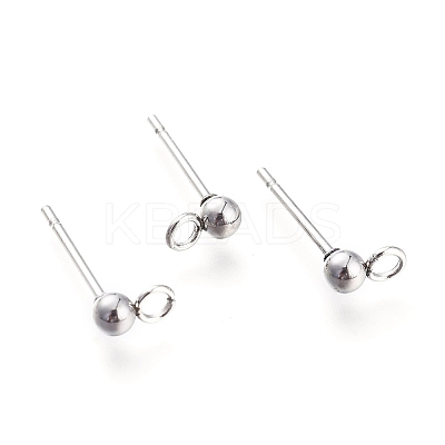 202 Stainless Steel Stud Earring Findings STAS-I324-01P-6mm-1