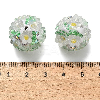 Polymer Clay Rhinestone Beads with Resin RESI-Z045-06-1