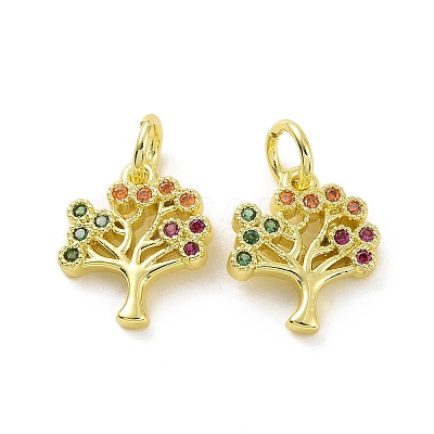 Brass Micro Pave Cubic Zirconia Charms KK-E068-VF090-1