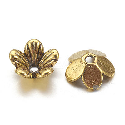 Tibetan Style Flower Alloy Bead Caps X-TIBEP-S192-AG-NR-1