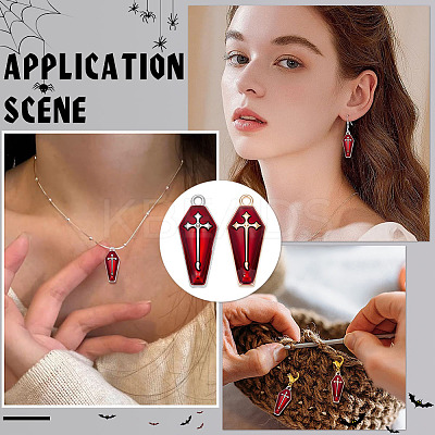 56pcs 2 Colors Halloween Theme Alloy Enamel Pendants ENAM-ME0001-41-1
