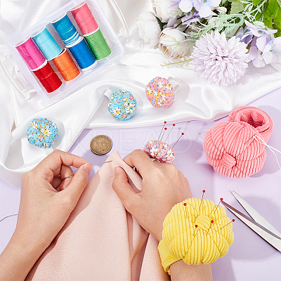 4Pcs 4 Style Wrist & Finger Needle Cushions AJEW-AR0001-71-1