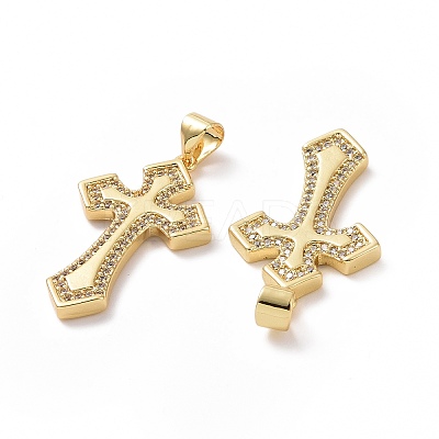 Brass Cubic Zirconia Pendants ZIRC-I062-13G-1