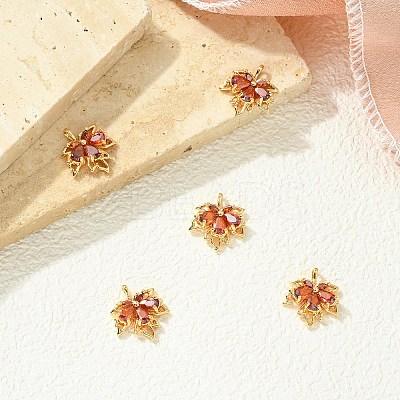SHEGRACE Brass Cubic Zirconia Charms XGRQ3P967-614G-1
