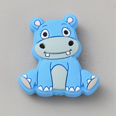 Rhinoceros Food Grade Eco-Friendly Silicone Beads SIL-WH0019-24C-1