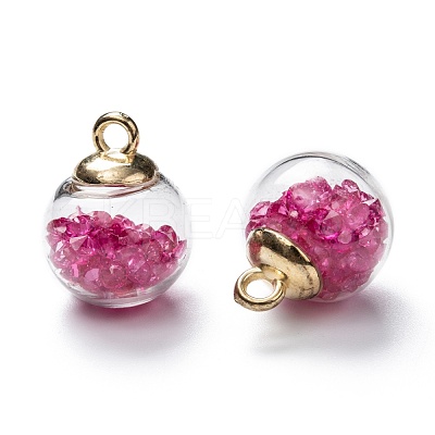 Transparent Glass Bottle Pendants GLAA-L018-03-1