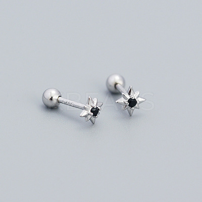 Star 925 Sterling Silver Pave Cubic Zirconia Cartilage Earrings FS-WG250FB-03-1