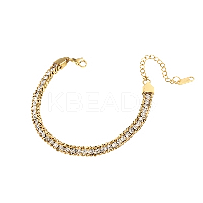 304 Stainless Steel Rhinestone Cup Chain Bracelets for Woman PW-WG34DD3-02-1