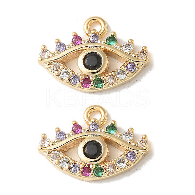 Brass Micro Pave Clear Cubic Zirconia Pendants KK-Q031-47G-06-1