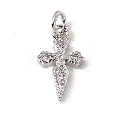 Brass Micro Pave Cubic Zirconia Charms ZIRC-F132-83P-1