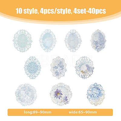 Lace Oval Scrapbook Paper Pads DIY-WH0028-84B-1
