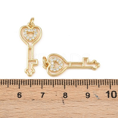 Brass Pave Clear Cubic Zirconia Pendantss KK-F919-38B-G-1