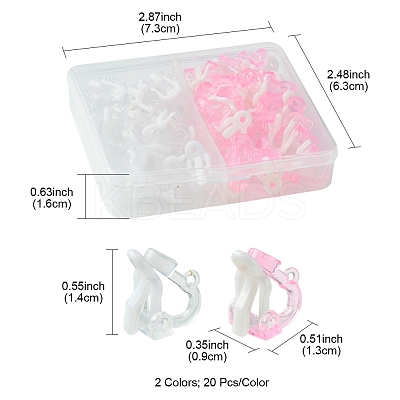 40Pcs 2 Colors Plastic Clip-on Earring Findings KY-FS0001-23-1