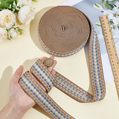 10 Yards Polyester Jacquard Ribbon OCOR-WH0101-187D-1