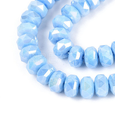Anti-Tarnish Electroplate Glass Beads Strands GLAA-T025-8mm-11A-1