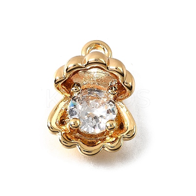 Brass Pave Cubic Zirconia Charms KK-C096-15G-01-1
