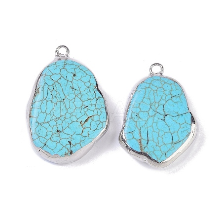 Synthetic Turquoise Pendants KK-F868-32P-01-1