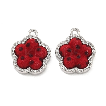 Brass Micro Pave Cubic Zirconia Pendants KK-C158-03C-P-1