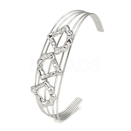 Non-Tarnish 304 Stainless Steel Hollow Open Cuff Bangles BJEW-Q348-03P-02-1