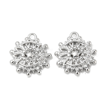 Brass Micro Pave Clear Cubic Zirconia Charms KK-H460-28P-1