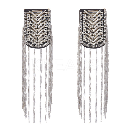 2Pcs Fashionable Iron Tassel Epaulettes FIND-FH0009-47-1
