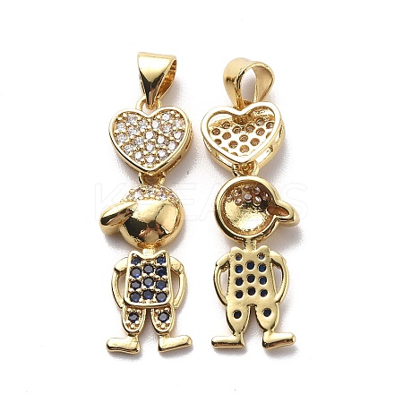 Brass Cubic Zirconia Pendants KK-G446-19G-1