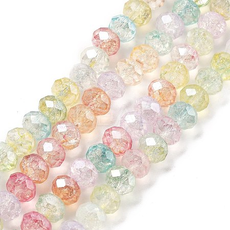 Transparent Crackle Glass Beads Strands CCG-L050-01A-09-1