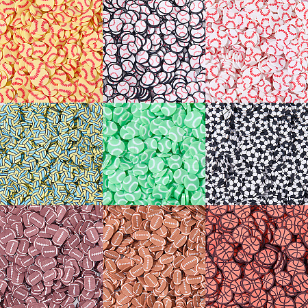 90Pcs 9 Styles Handmade Polymer Clay Beads CLAY-SC0002-77-1