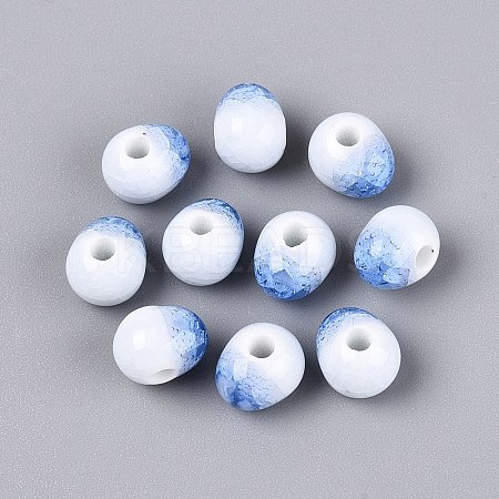 Handmade Crackle Porcelain Beads PORC-Q008-06B-06-1