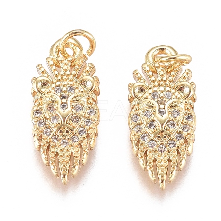 Brass Micro Pave Cubic Zirconia Pendants ZIRC-G168-36G-1