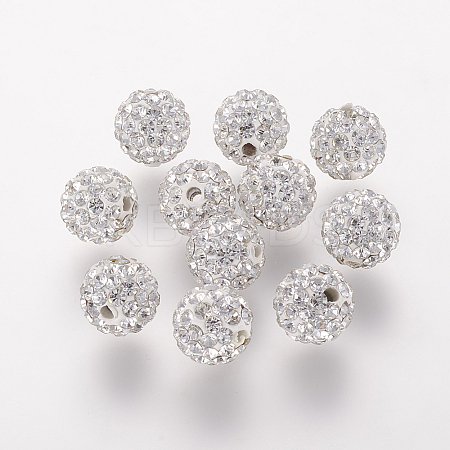 Polymer Clay Rhinestone Beads X-RB-K050-8mm-C31-1