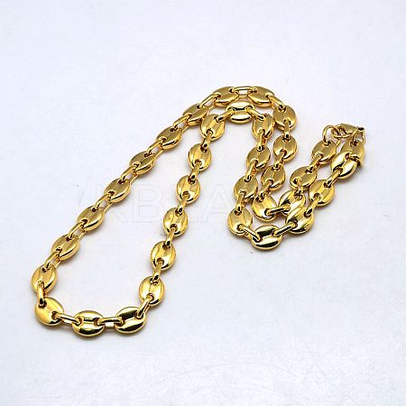 Fashionable 304 Stainless Steel Coffee Bean Chain Necklaces LS-NJEW-I008-33A-1