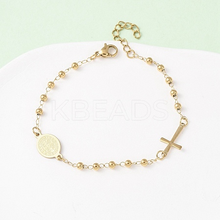 Religion 304 Stainless Steel Link Bracelets LS-BJEW-F524-05A-G-1
