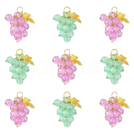 10Pcs 2 Colors Imitation Jade Glass Pendants FIND-CJ0002-05-1