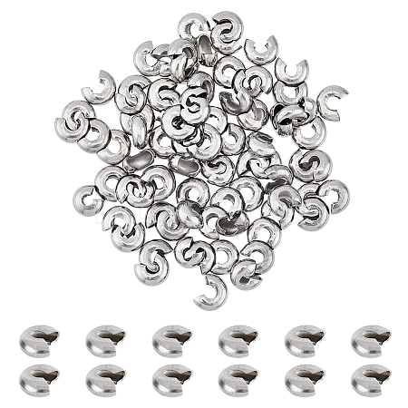 SUPERFINDINGS Stainless Steel Crimp Beads Cover FIND-FH0005-38-1