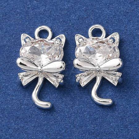 Brass with Cubic Zirconia Pendants KK-L270-08S-1