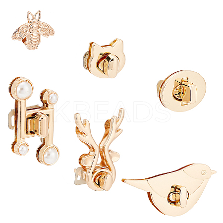 6 Style Zinc Alloy Twist Bag Lock Purse Catch Clasps FIND-PH0007-30-1
