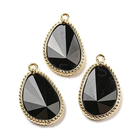 Natural Obsidian Faceted Pendants G-M431-14G-01-1